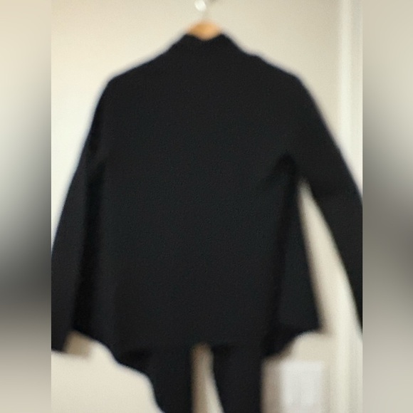Cashmere Black Soft Open Front Waterfall Shawl Collar Cardi. Nordstrom Halogen - Picture 4 of 12